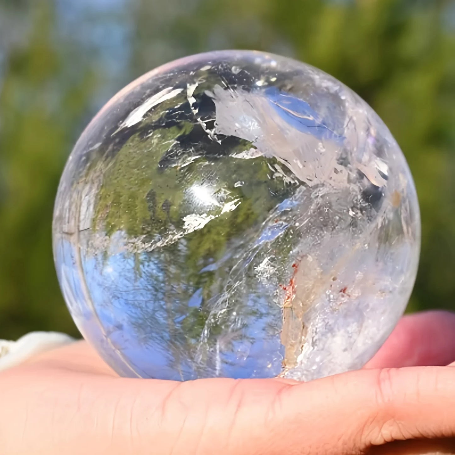 CrystalHola Clear Quartz Crystal Sphere Polished Ball For Home Decor Gift