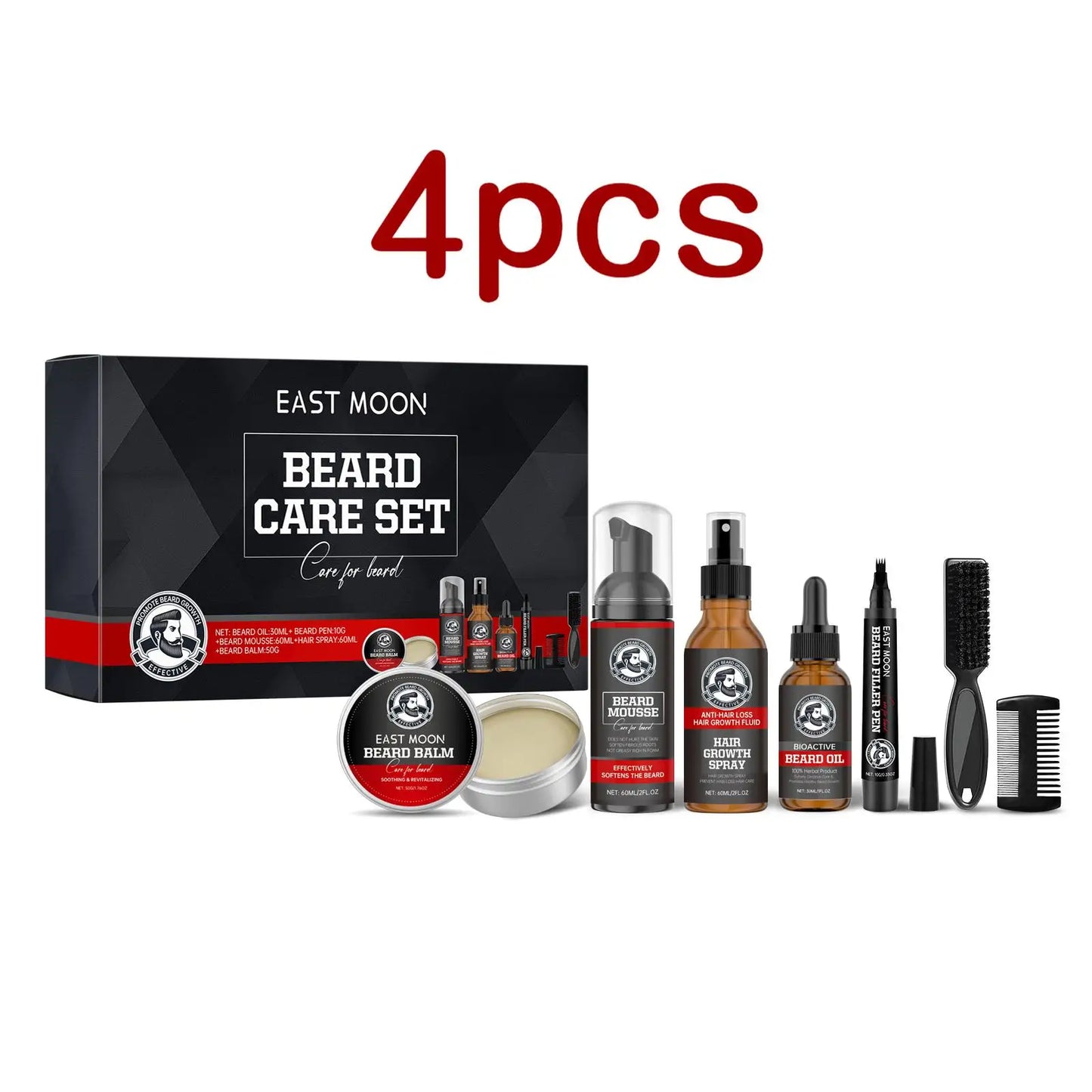 East Moon Sandalwood Beard Care Set Moisturizing Balm for Men