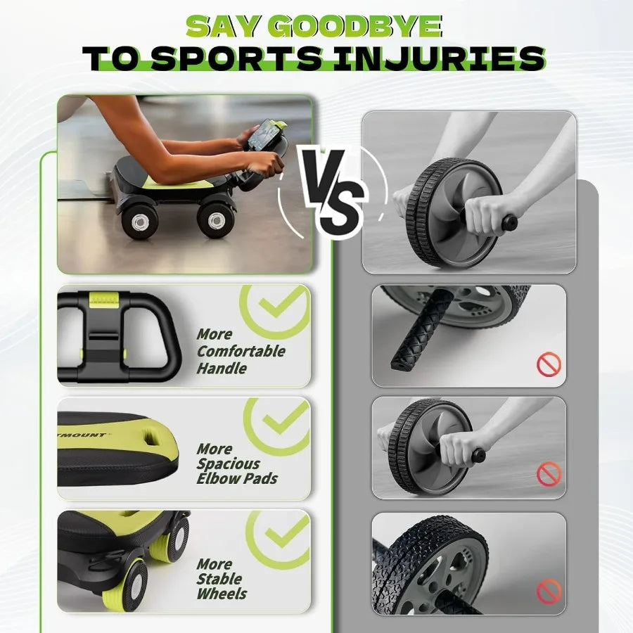 Ab Roller Wheel With Elbow Support For Core Workout