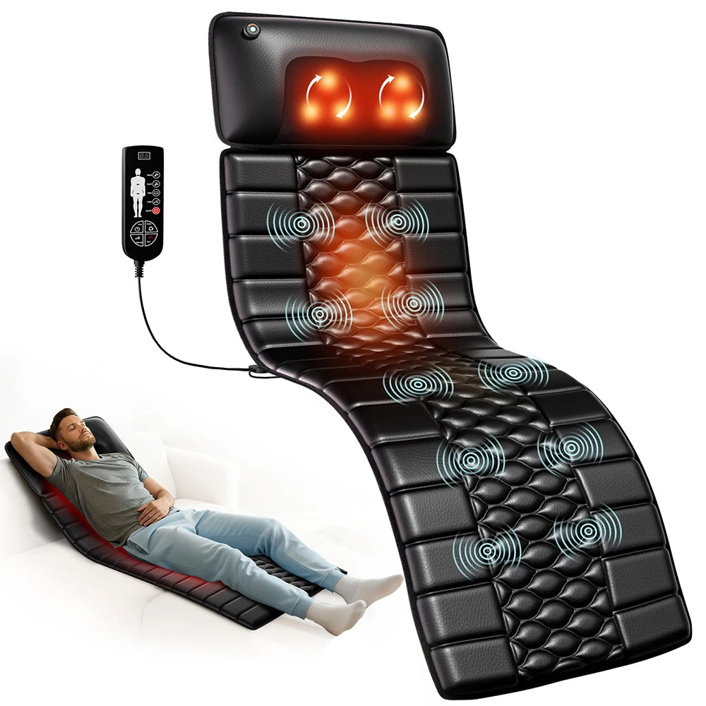 HIMOUTA Shiatsu Full Body Massage Mat With Heat And Detachable Massager Pad