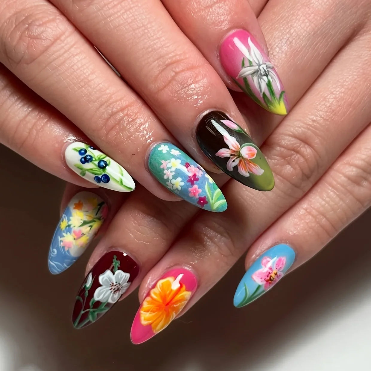 YADORNOS Vintage Little Lamb Rabbit Rose Printed Press On Nails