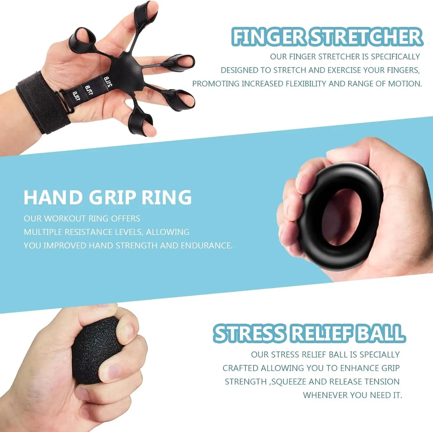 Hand Grip Strengthener Kit For Forearm And Finger Exercises