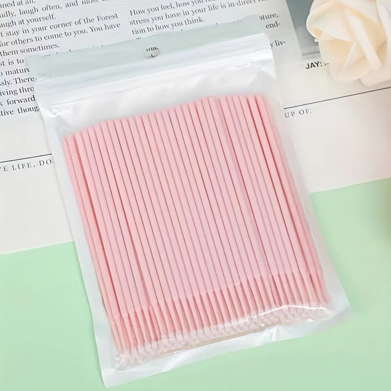 Disposable Micro Cotton Swabs For Lash Extension Cleaning 100 Count