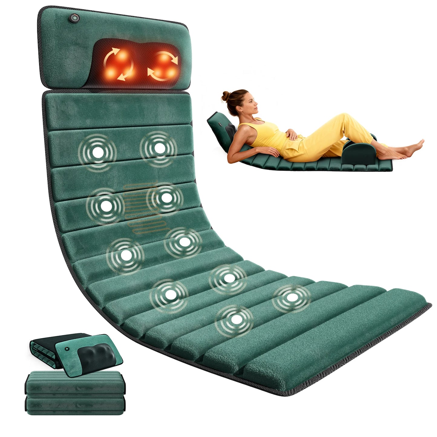 HIMOUTA Full Body Massage Mat With Heat And Massager Pad