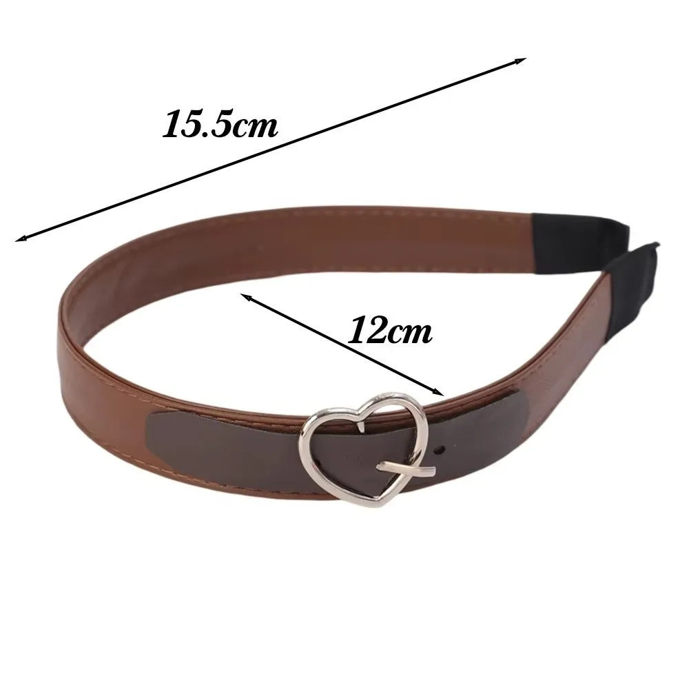 Fashion Leather Headband With Heart Buckle Hair Accessory