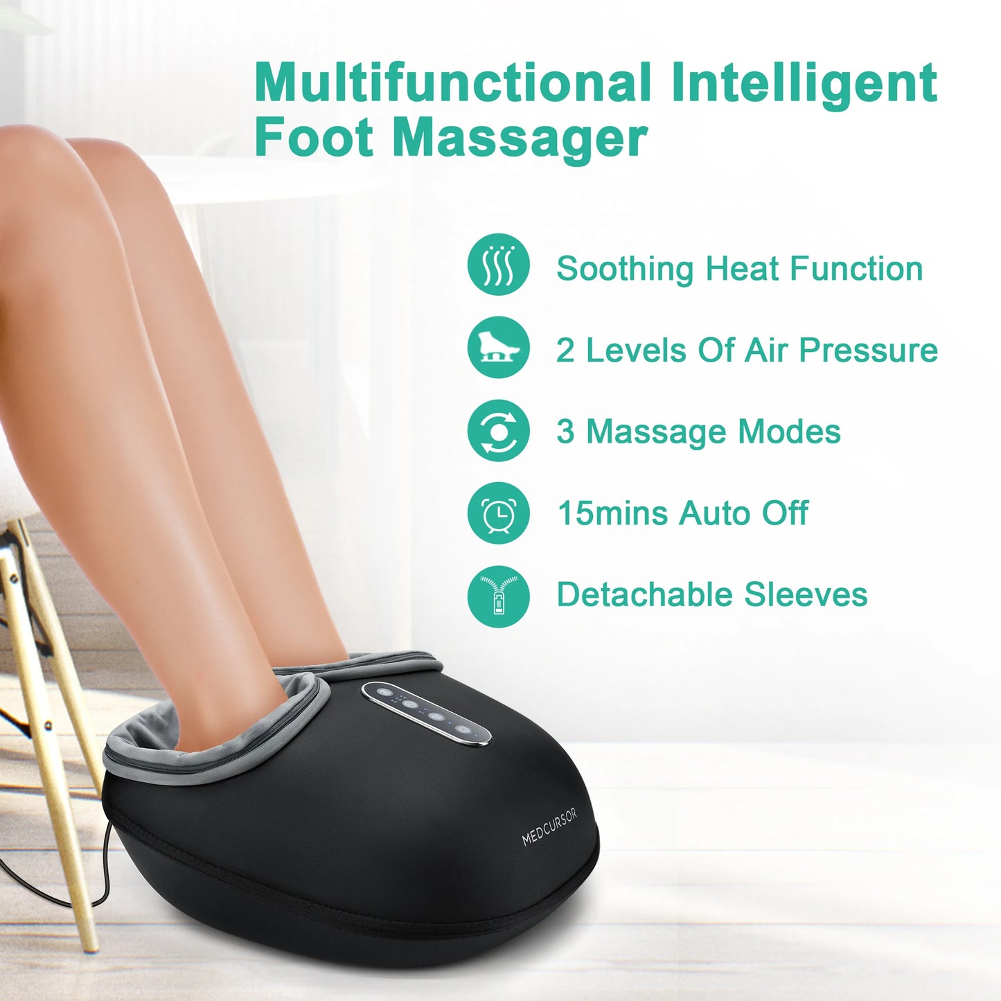 Medcursor Shiatsu Foot Massager With Heat For Muscle Relief