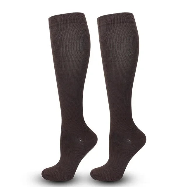 Unisex Compression Socks 15-20 mmHg Knee High For Cycling Running