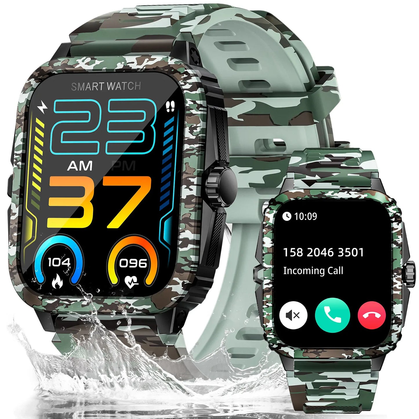 LaNikar Smart Watch 3ATM Waterproof Men Fitness Tracker HeartRate Bluetooth
