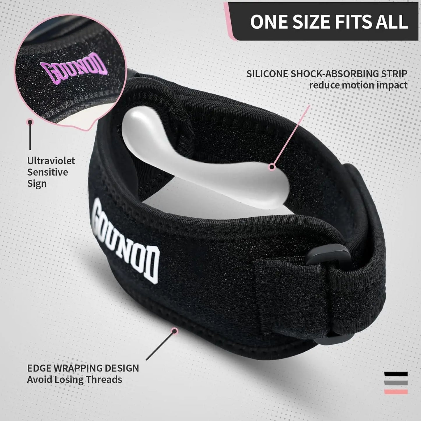 GOUNOD Patella Knee Straps Adjustable For Pain Relief And Support