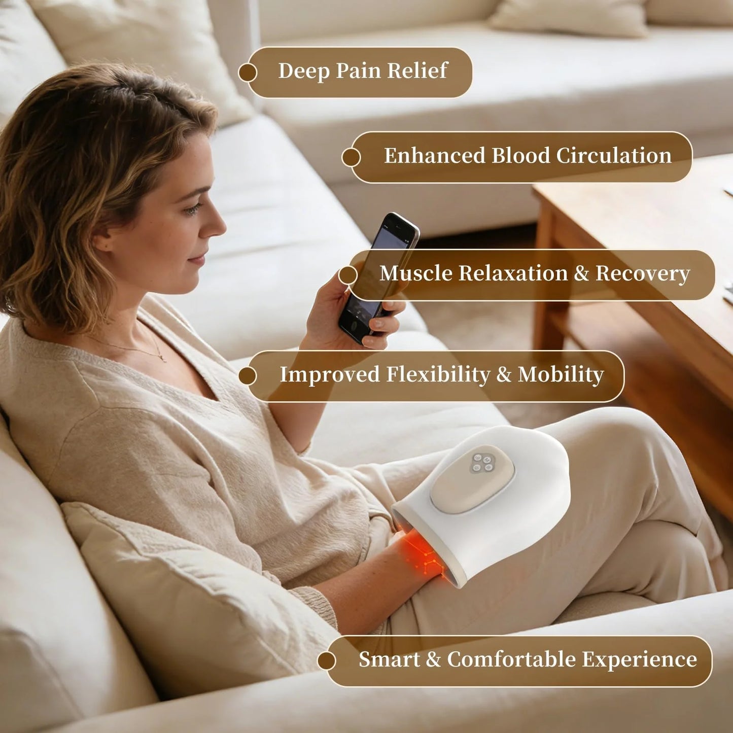 Jitesy 3D Hand Massager With Heat And Compression Cordless Rechargeable