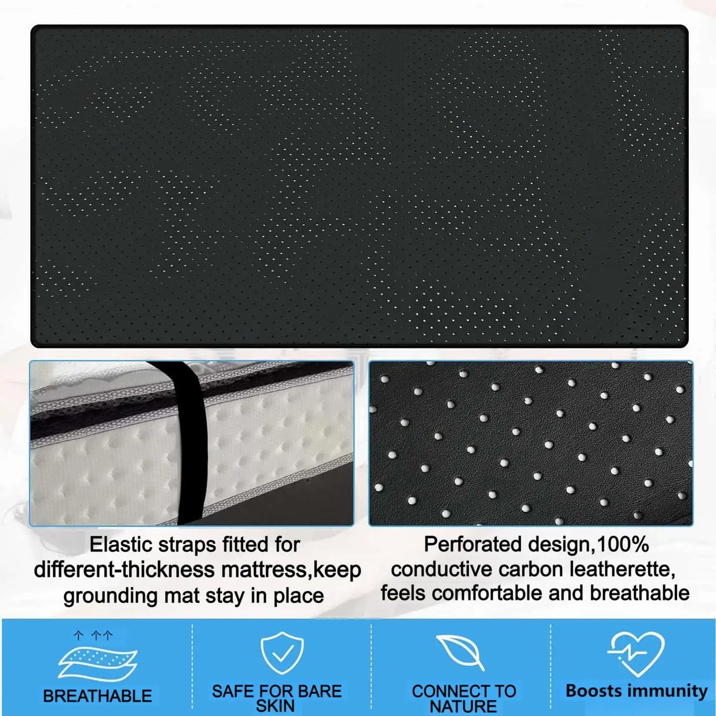 Grounding Sheet And Mat Perforated Design 100 Percent Conductive Carbon