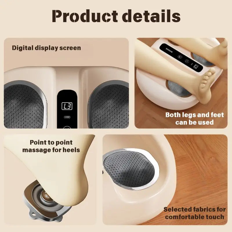 Mini Finger Press Foot Massager With Hot Compress Deep Kneading Vibration