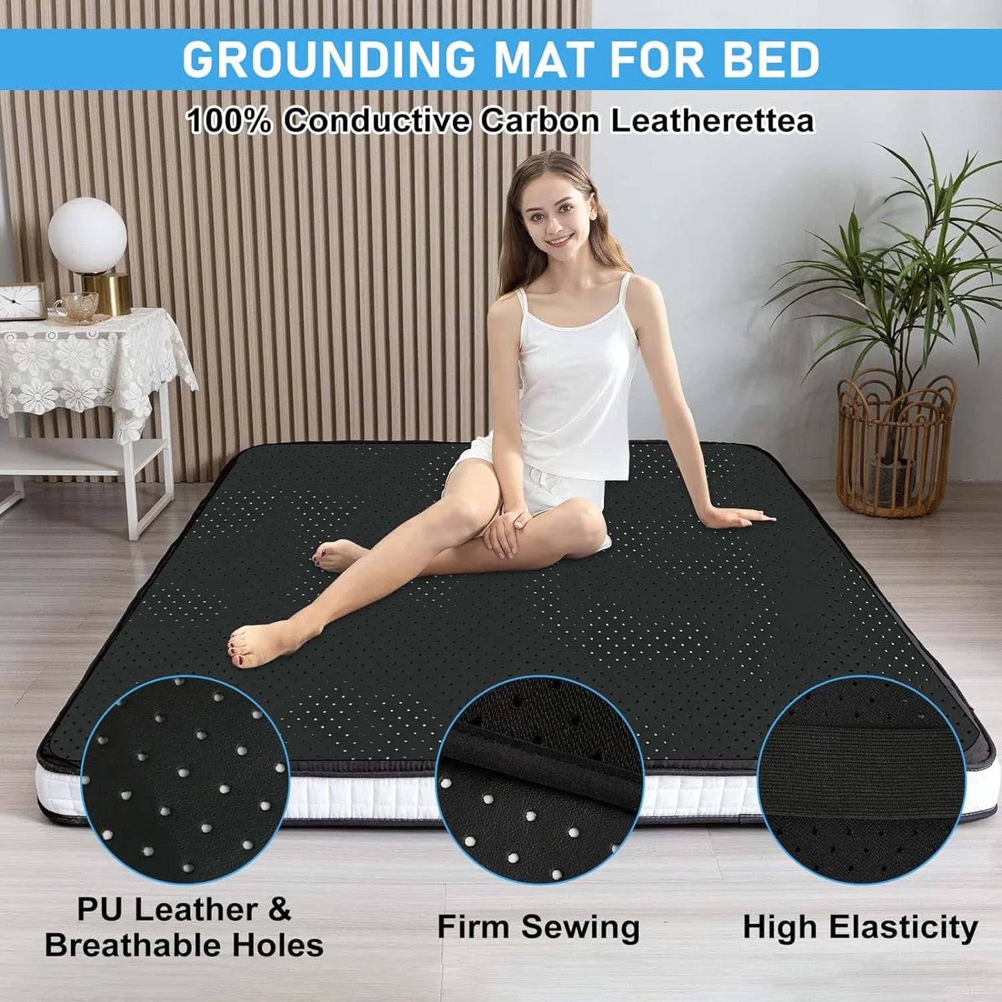 Grounding Sheet And Mat Perforated Design 100 Percent Conductive Carbon