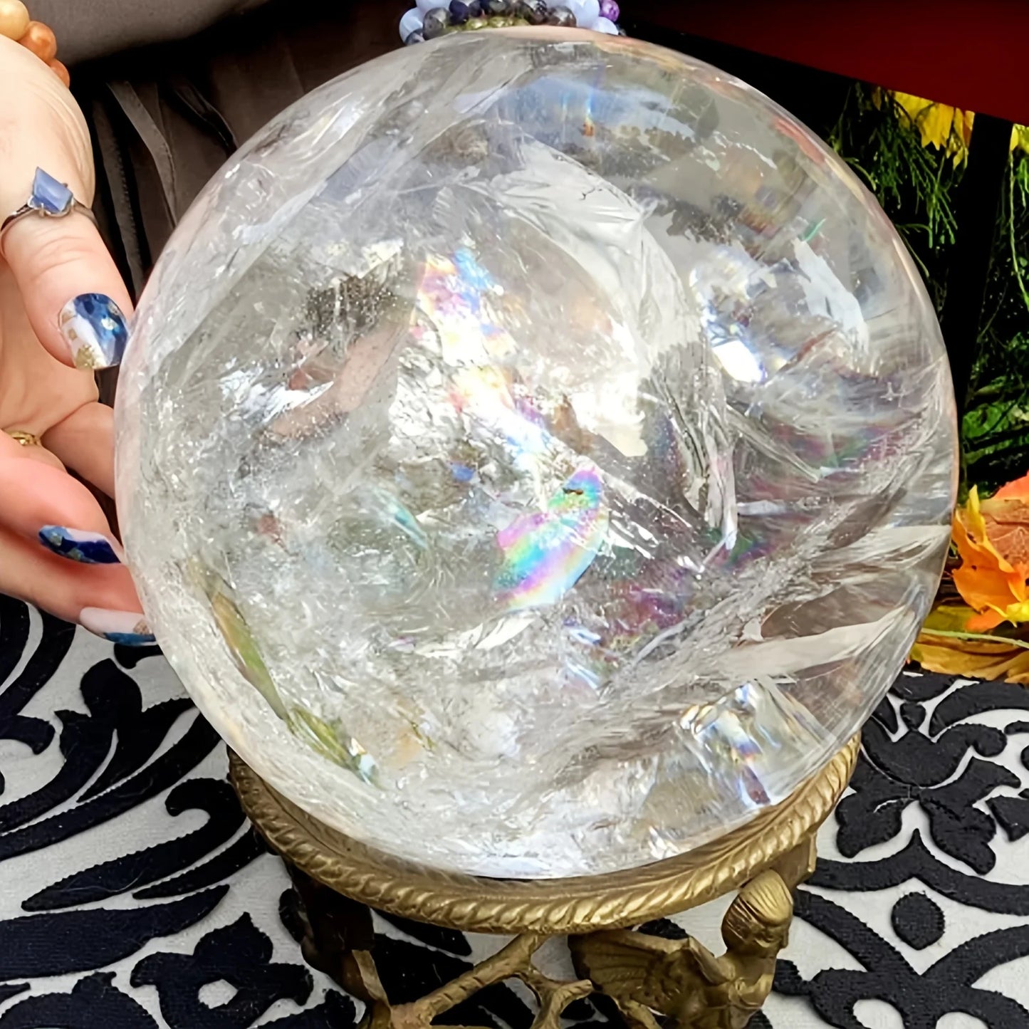CrystalHola Clear Quartz Crystal Sphere Polished Ball For Home Decor Gift