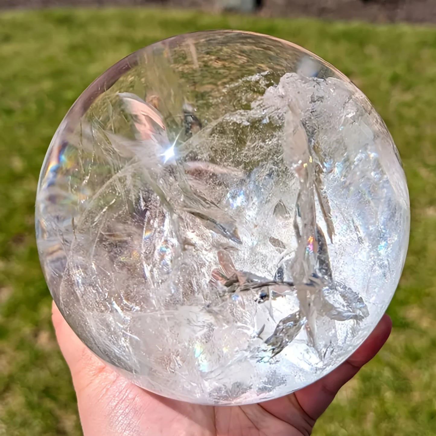CrystalHola Clear Quartz Crystal Sphere Polished Ball For Home Decor Gift