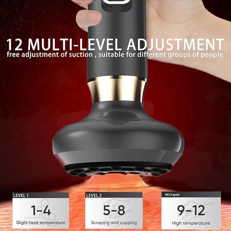 Full Body Cupping Scraping Massager USB Powered With 12 Intensity Levels