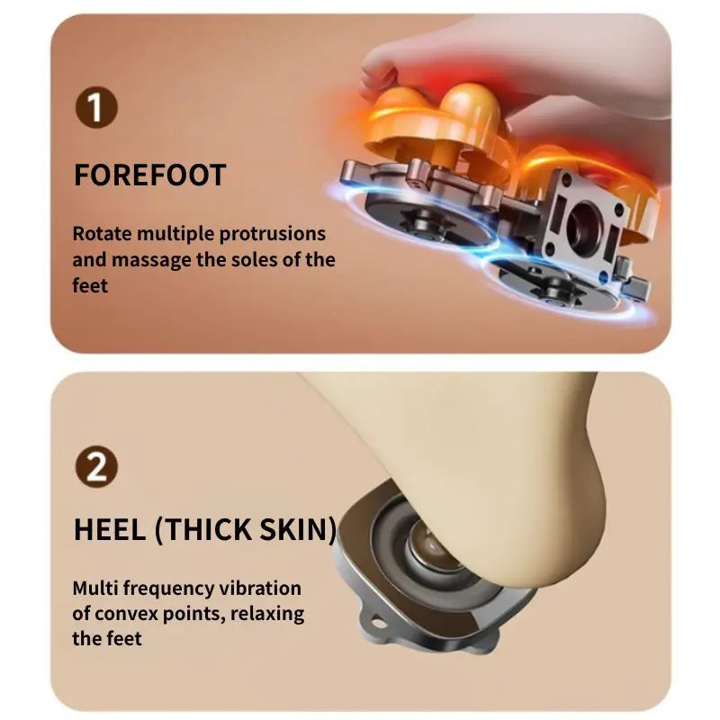 Mini Finger Press Foot Massager With Hot Compress Deep Kneading Vibration