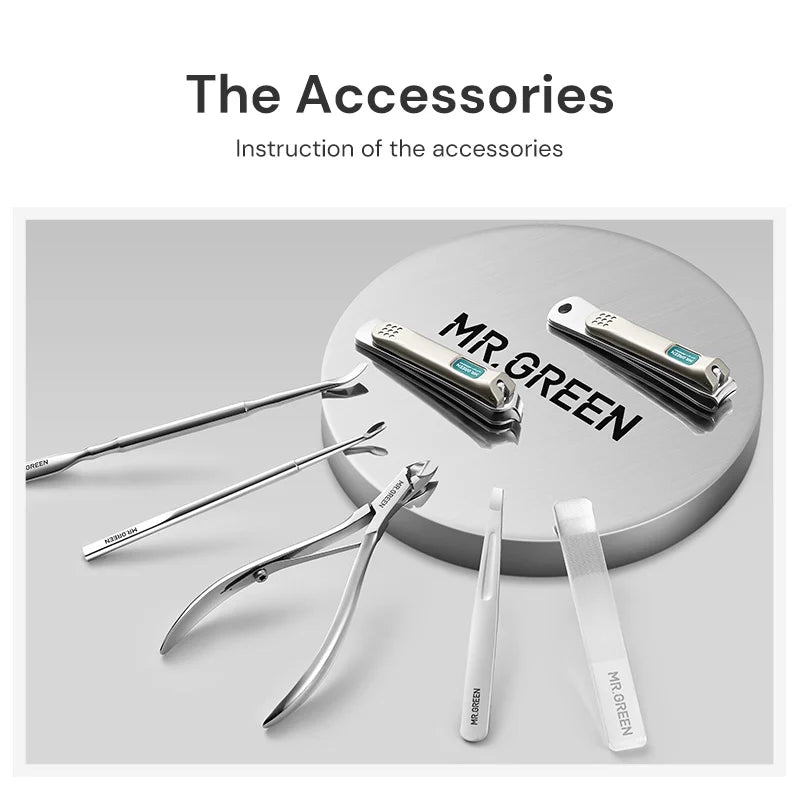 MR.GREEN 7in1 Manicure and Pedicure Set Stainless Steel Tools