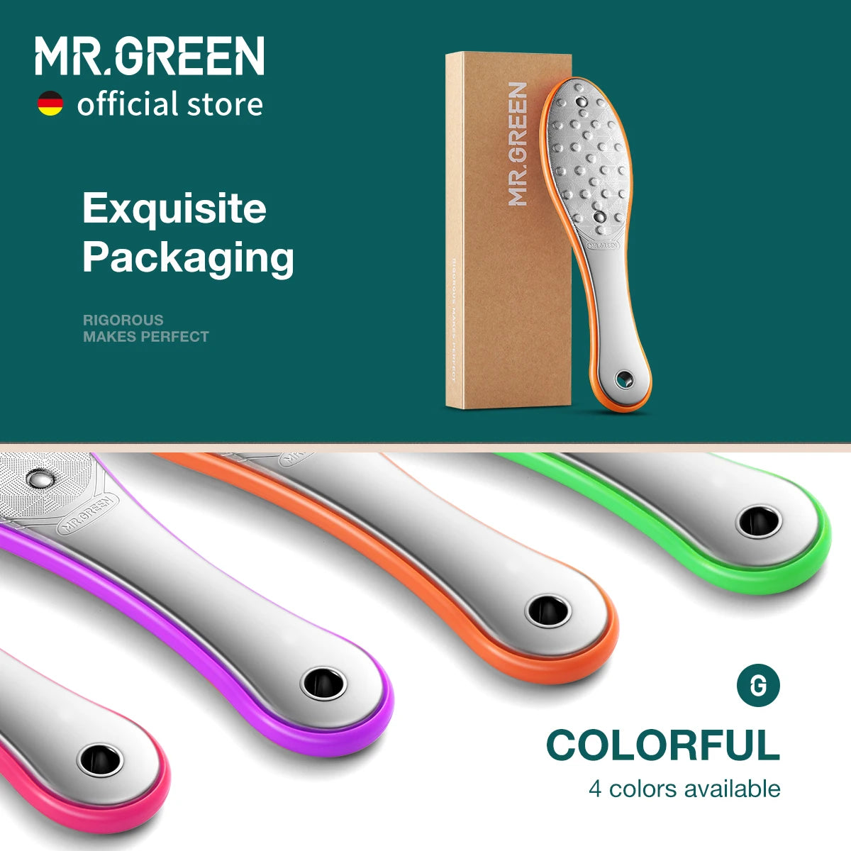 MR.GREEN Professional Two Sides Pedicure Foot File Set Stainless Steel