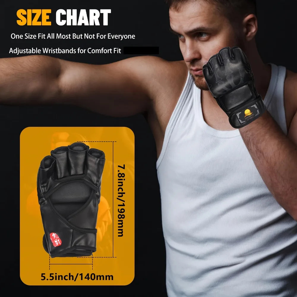MMA Half-Finger Gloves Unisex for UFC Muay Thai Training Sparring