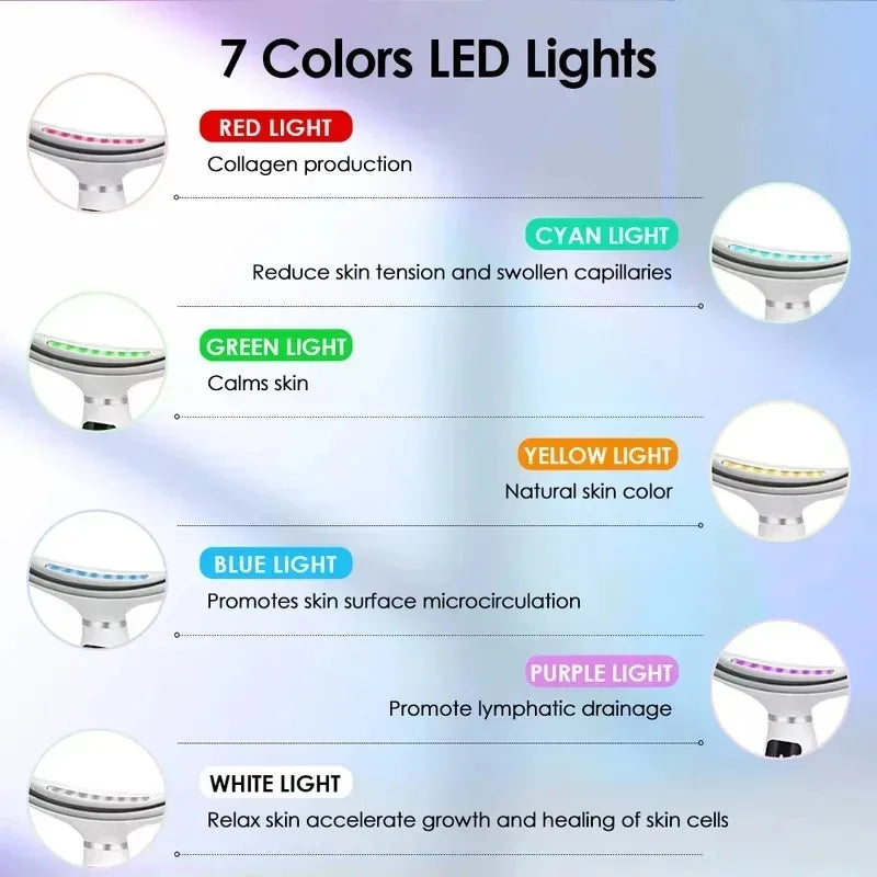 Portable LED Light Therapy Face Neck Massager Three Adjustable Speeds