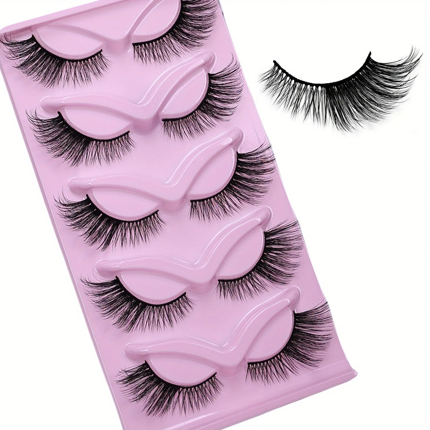 JIEFUXINCN Cat Eye False Eyelashes 30Pairs 6Pack Thick Fluffy