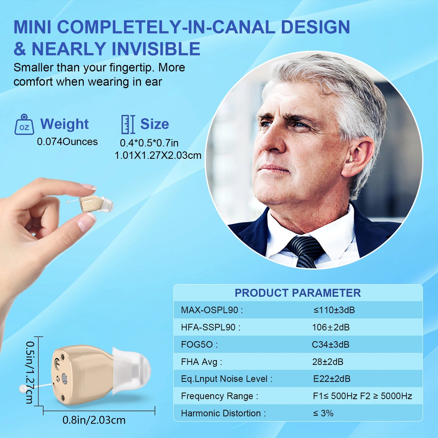 K&FCOPTEE In-Ear Hearing Amplifiers With Adjustable Volume