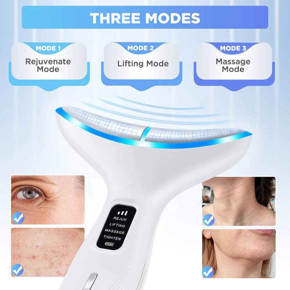 Hailicare LED EMS Neck Beauty Device Facial Lifting Massager
