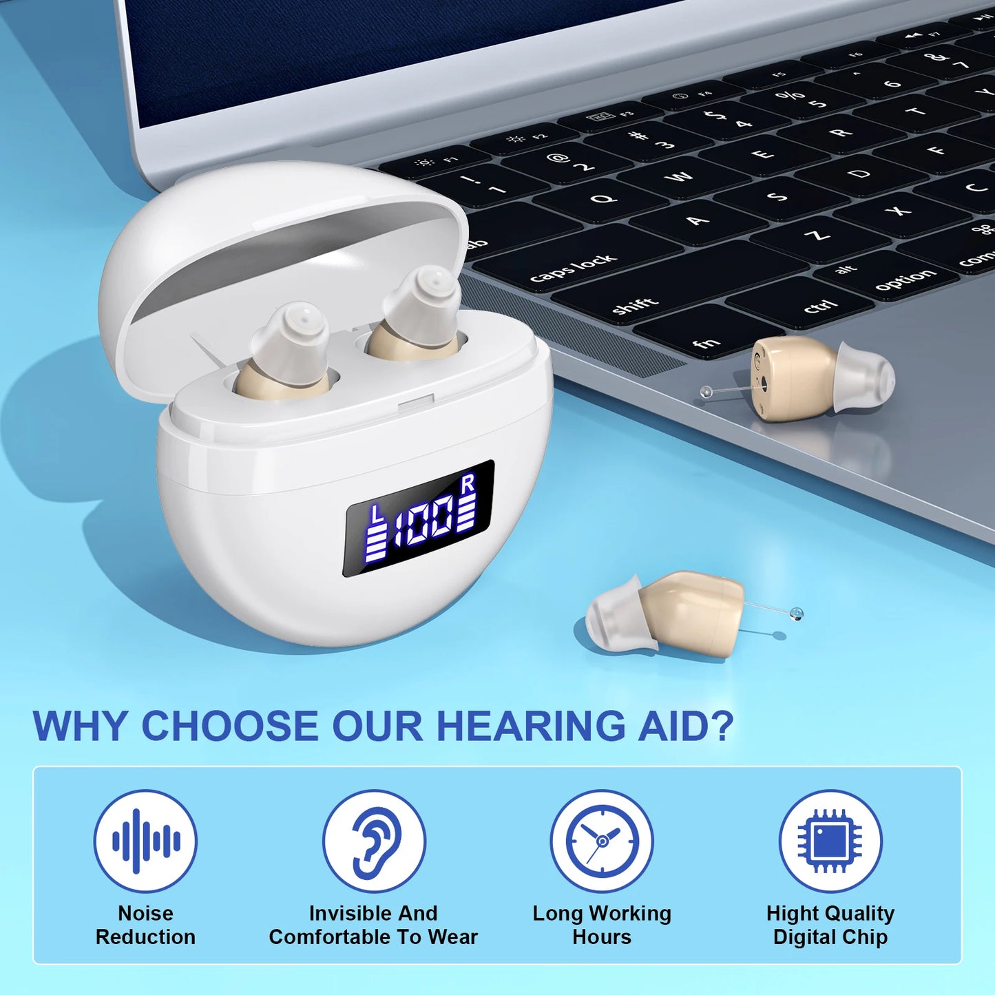 K&FCOPTEE In-Ear Hearing Amplifiers With Adjustable Volume