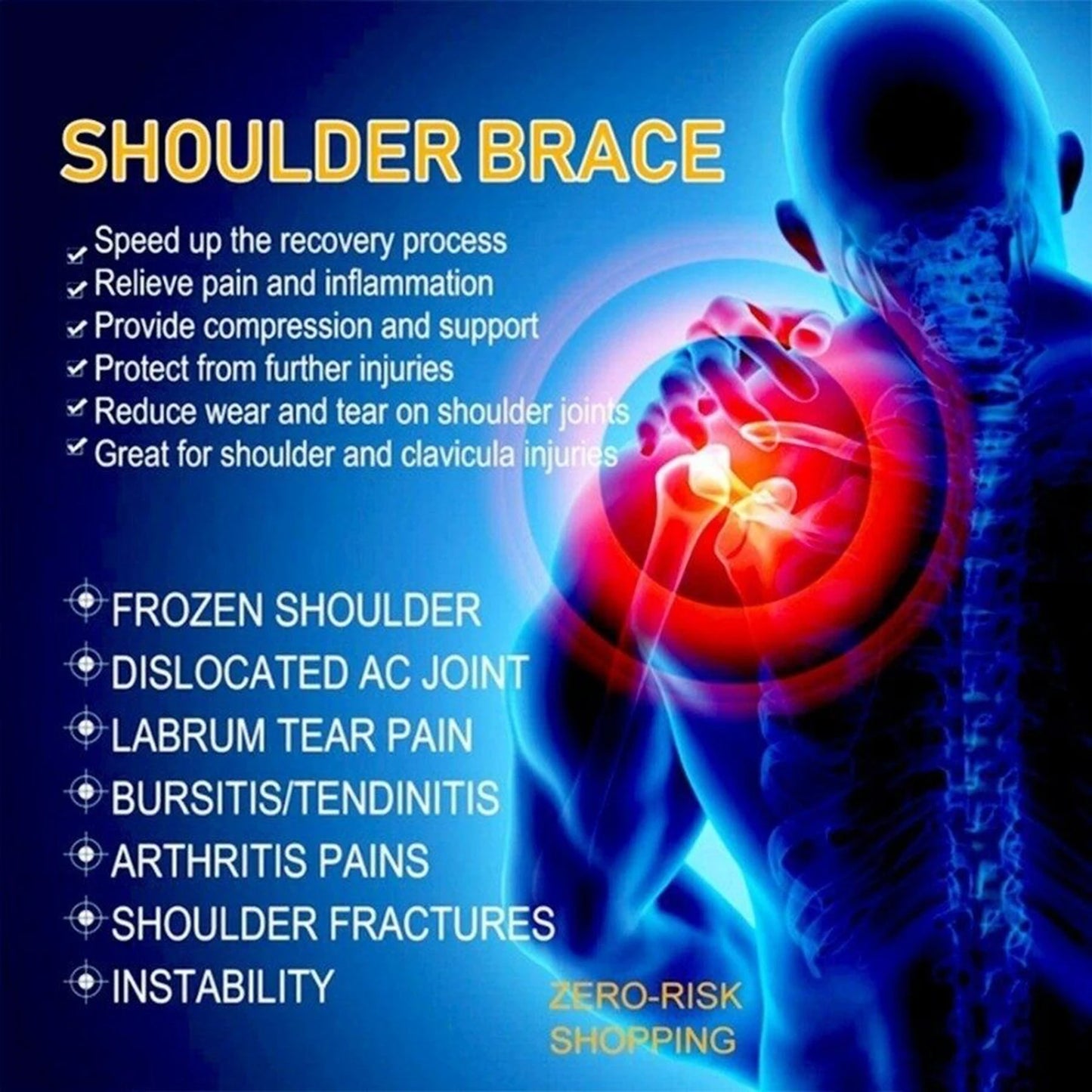 Self Heating Shoulder Strap Adjustable Thermal Support Cervical Pain