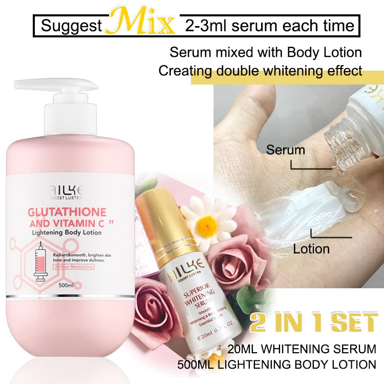 AILKE Vitamin C Glutathione Brightening Body Lotion for Even Skin