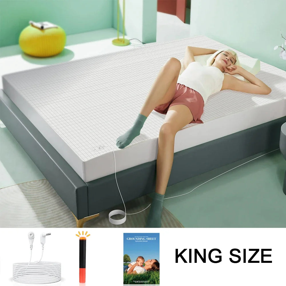 Astarexin Earthing Fitted Sheet Organic Cotton Conductive Silver Fiber Grounding