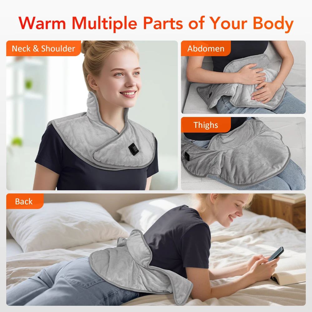 Electric Heating Shoulder Neck Pad Massager Three Gear USB