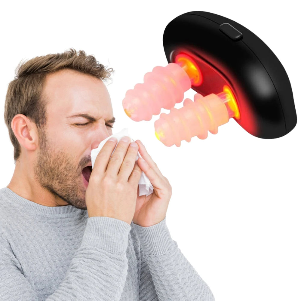 Cordless Red Light Nasal Therapy Device For Rhinitis Relief And Ventilation