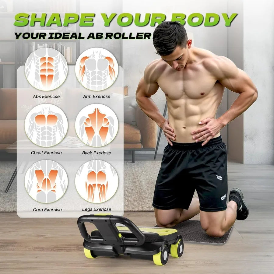 Ab Roller Wheel With Elbow Support For Core Workout