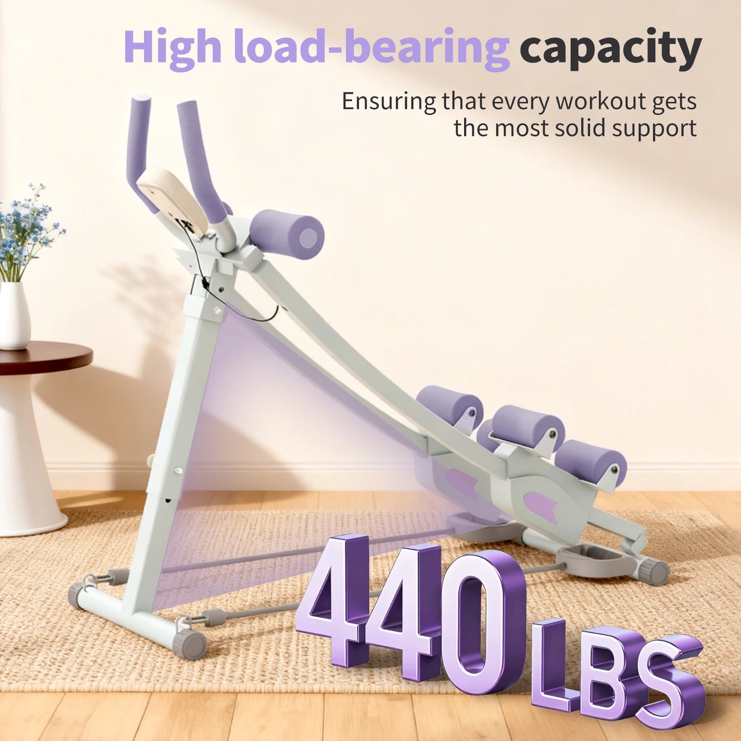 Abdominal Curling Exercise Machine Adjustable Dual Track Core Trainer