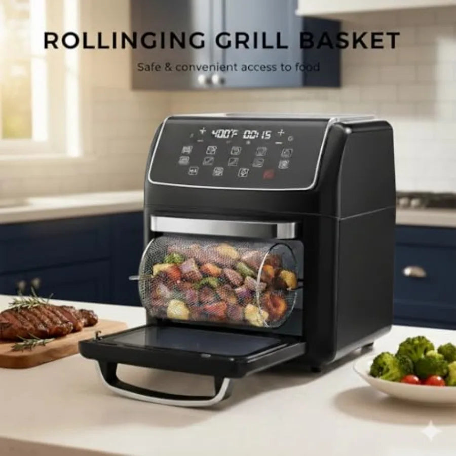 SHXI 10-in-1 Air Fryer Oven With Rotisserie And Visible Window