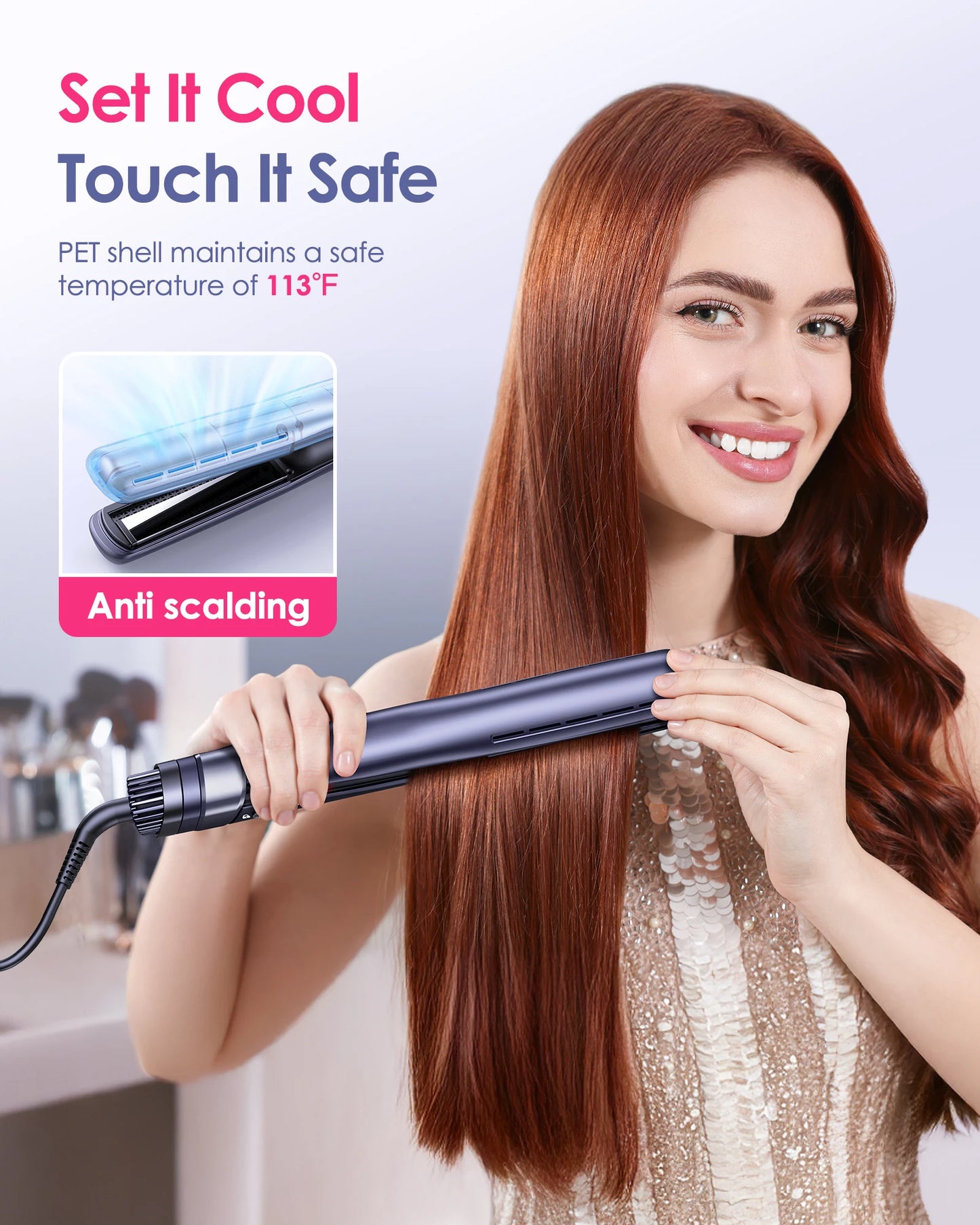 BOPCAL 3 In 1 Cold Air Hair Straightener Ion Curler