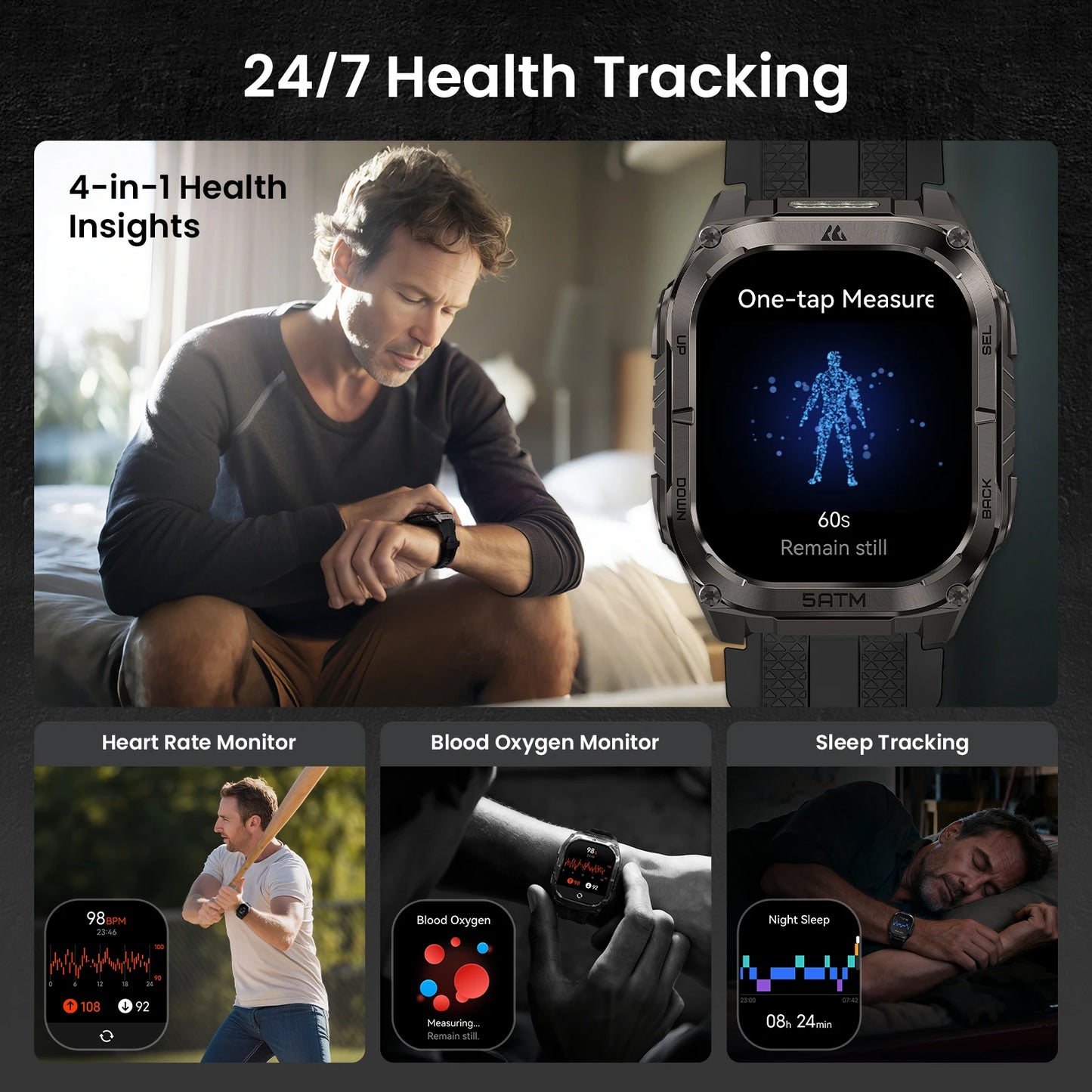 Kospet Tank M4C GPS Smartwatch Men Military Grade Waterproof