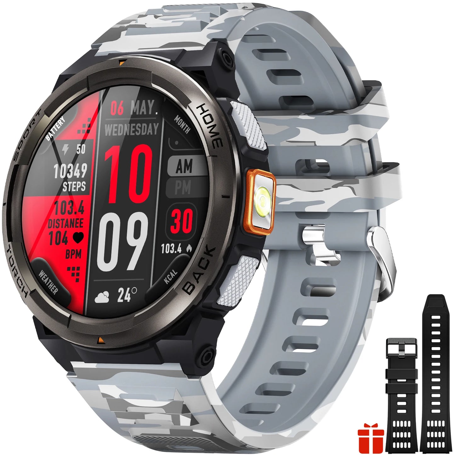EIGIIS KE5 Smart Watch 3ATM Waterproof Compass Altimeter Barometer