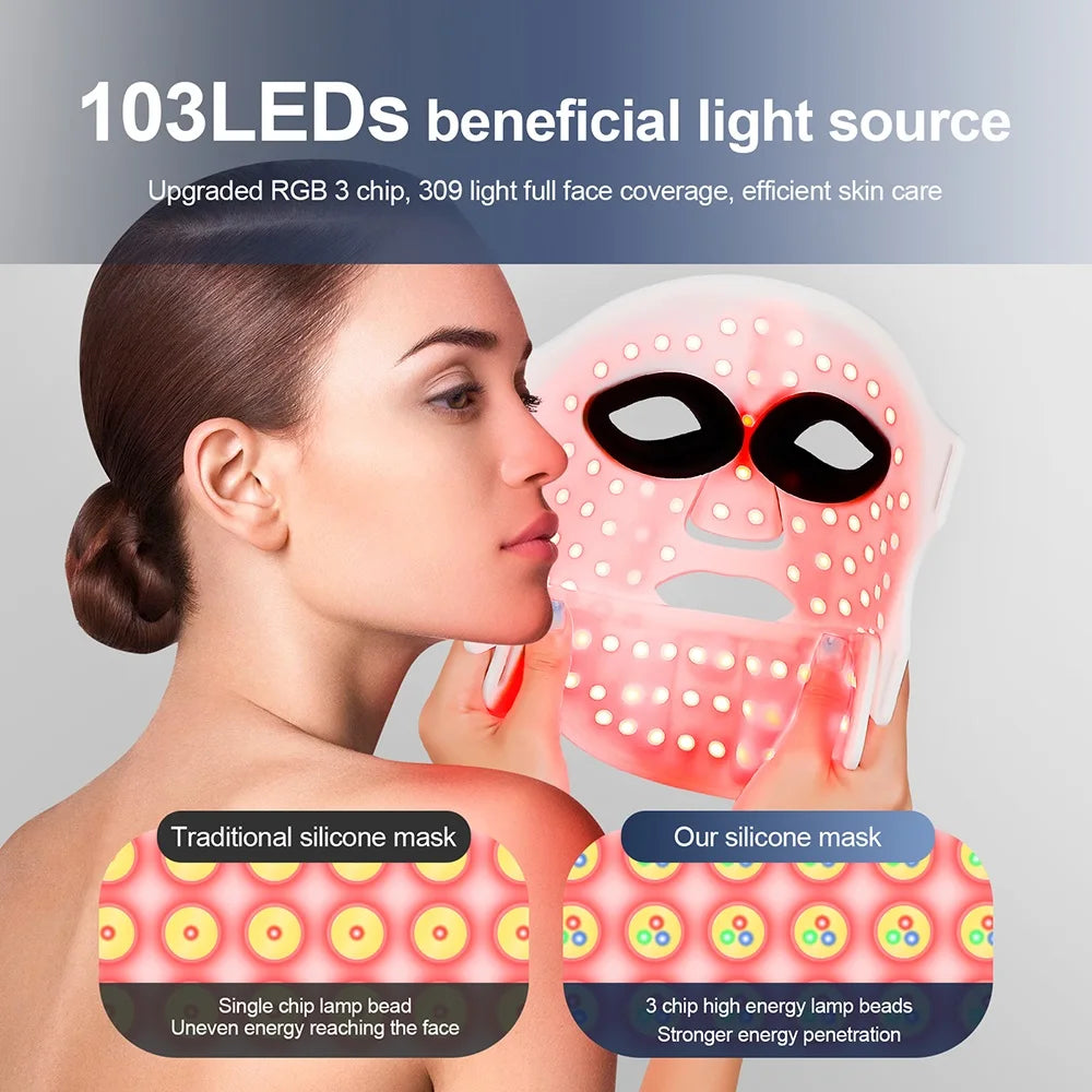 Foreverlily Silicone LED Mask For Face And Neck Skin Rejuvenation