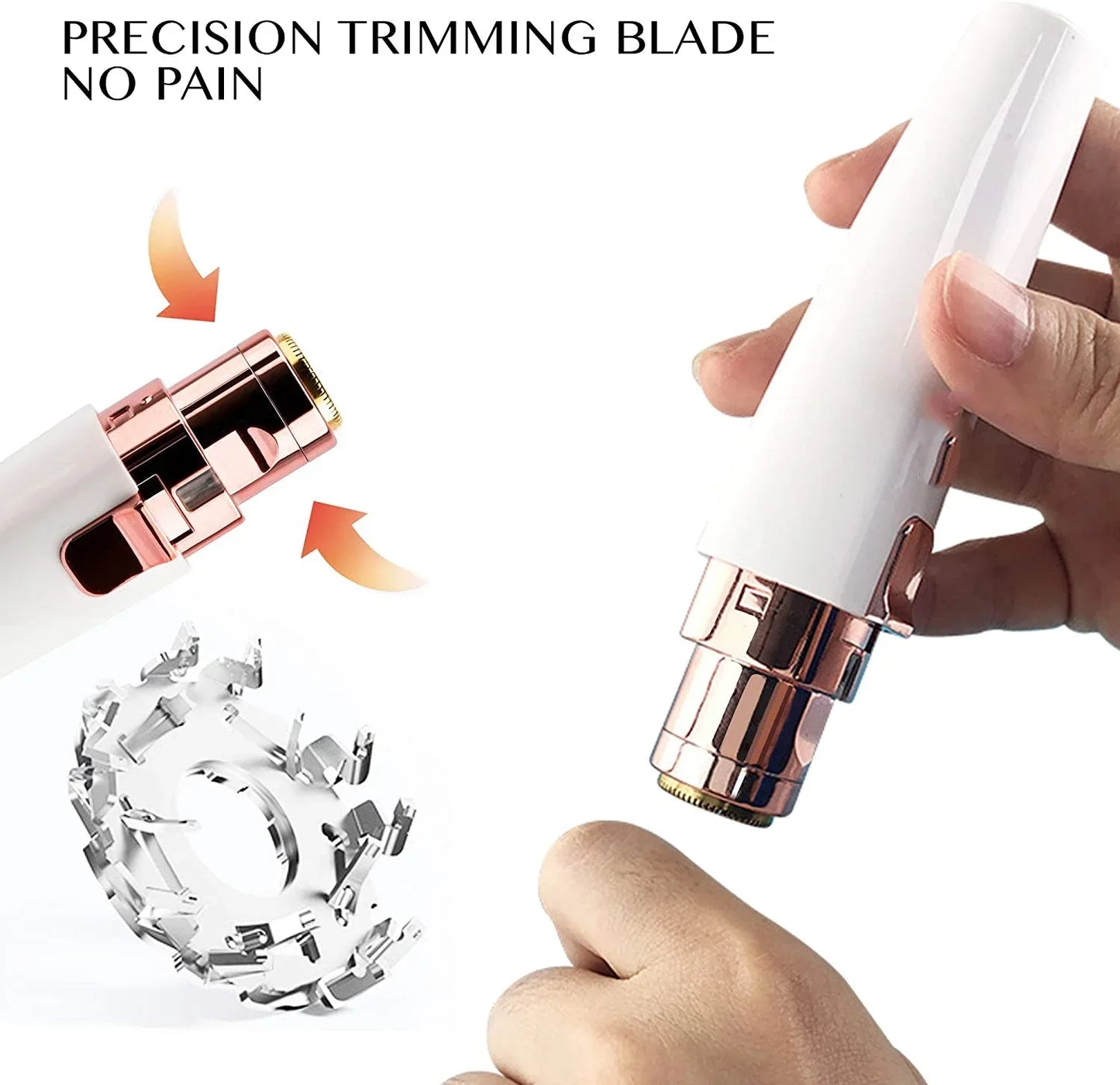 2 in 1 Rechargeable Eyebrow Trimmer LED Light Hair Remover