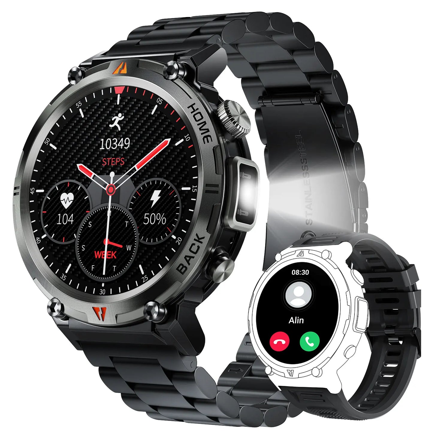 EIGIIS Bluetooth Call Smartwatch For Men Full Touch Heart Rate