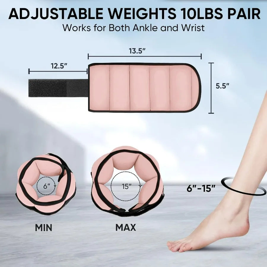 LISM Adjustable Ankle Weights For Women And Men Strength Training