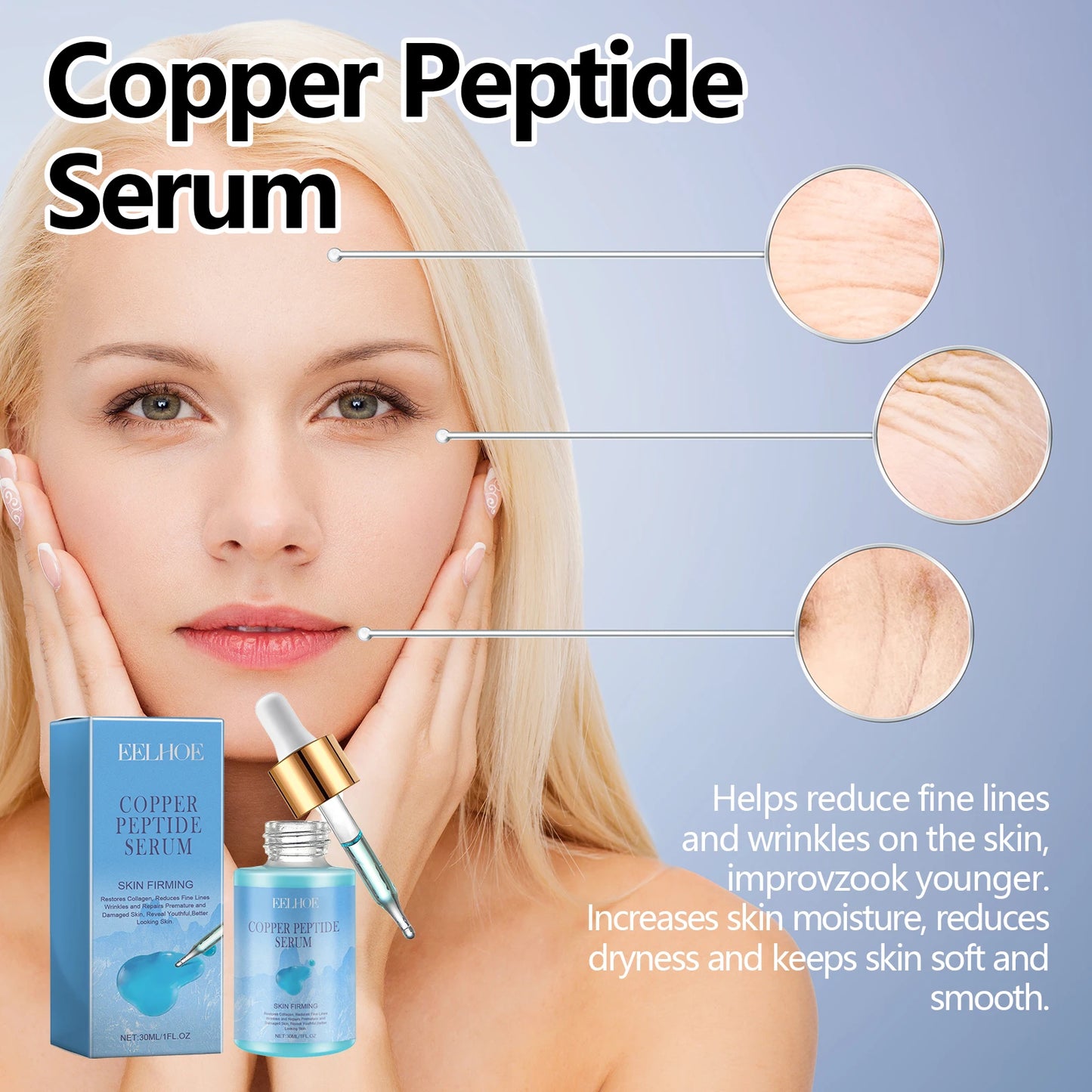 Eelhoe Copper Peptide Facial Serum for Firming Anti Aging
