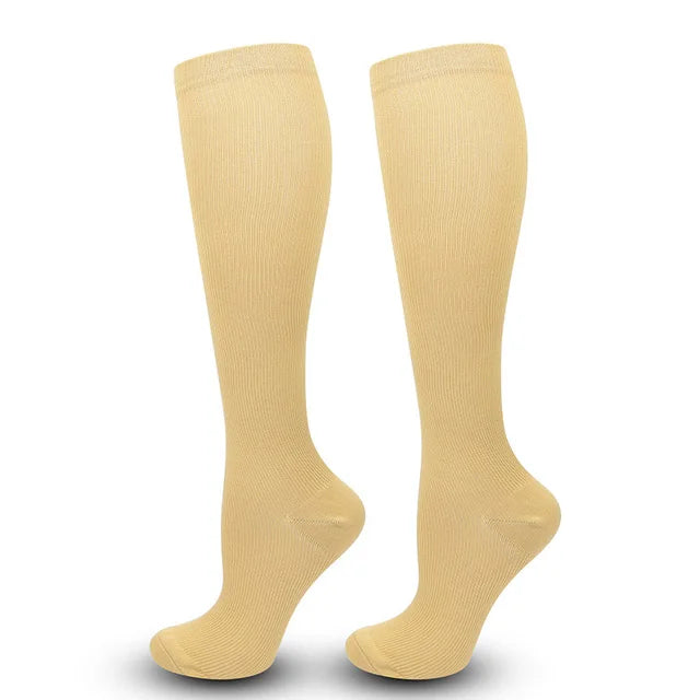 Unisex Compression Socks 15-20 mmHg Knee High For Cycling Running