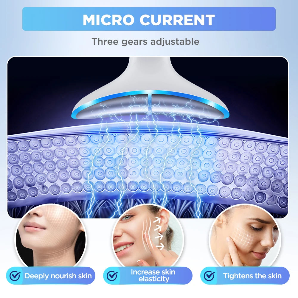 Hailicare LED EMS Neck Beauty Device Facial Lifting Massager