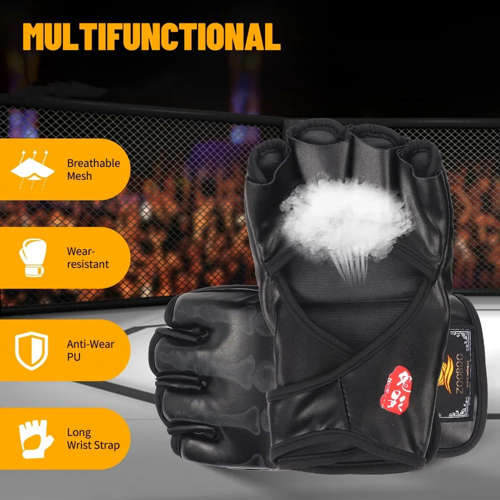 MMA Half-Finger Gloves Unisex for UFC Muay Thai Training Sparring