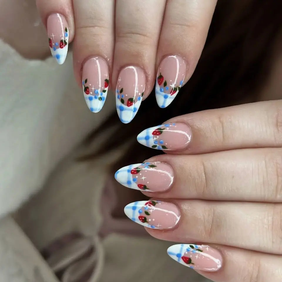 YADORNOS Vintage Little Lamb Rabbit Rose Printed Press On Nails