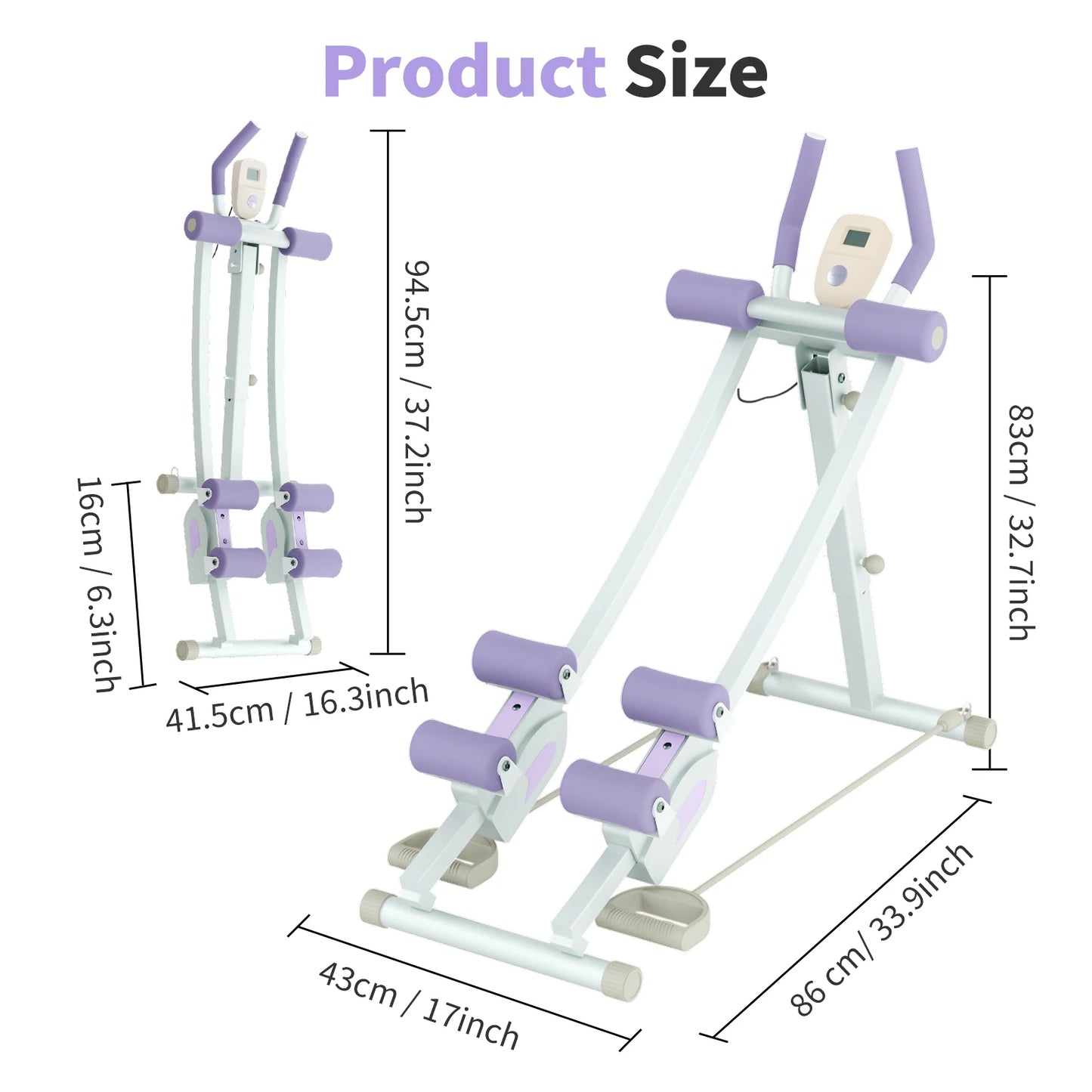 Abdominal Curling Exercise Machine Adjustable Dual Track Core Trainer